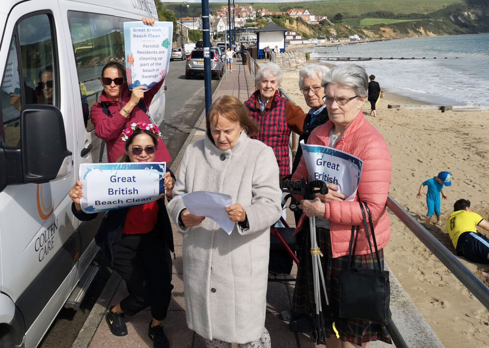 The group travelled from Ferndown to Swanage to do their bit