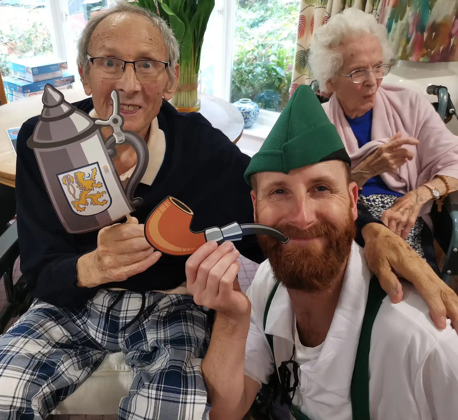 Colten Companion Justin Corder with residents Edward Stone and Yvette Bone in Poole