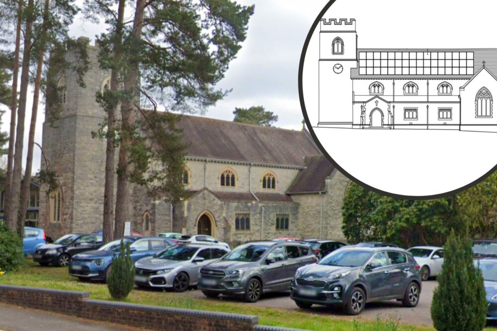 St Mary's Church, in Ferndown, has applied for permission to install solar panels on the church roof