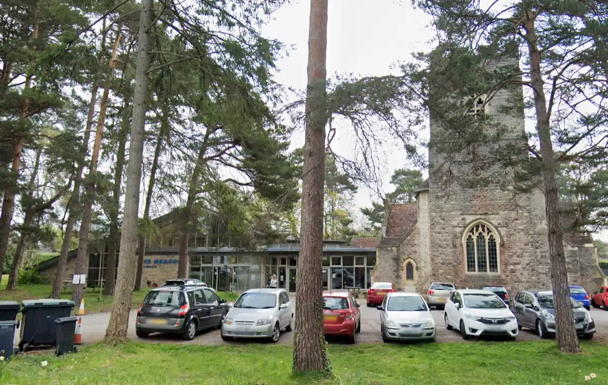 St Mary's Church, and the church hall, in Ferndown