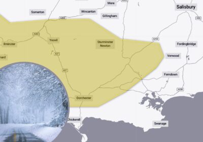Snow has hit parts of the south west, the Met Office said