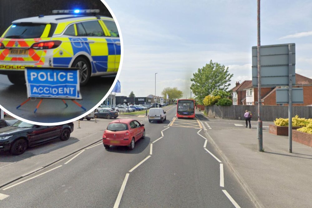 The crash happened in Wallisdown Road, near the junction with Canford Avenue, in Poole. Picture: Google