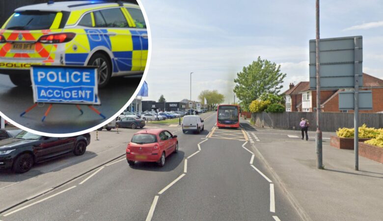 The crash happened in Wallisdown Road, near the junction with Canford Avenue, in Poole. Picture: Google