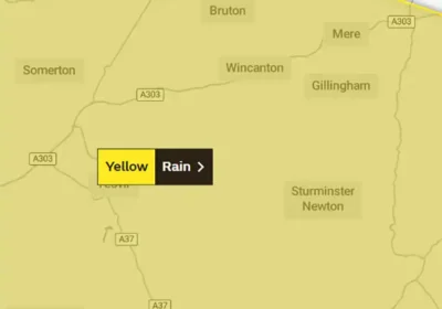 The weather warning runs between midnight and 10am on Saturday. Picture: Met Office