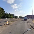 The woman was hit by a car at a crossing near the Turbary roundabout. Picture: Google