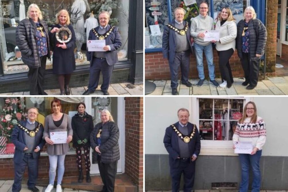 Mayor of Blandford Forum, Cllr Hugo Mieville, handed out awards in the town