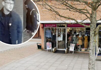 Police are keen to trace these people after a burglary at the Revitalise charity shop in New Milton