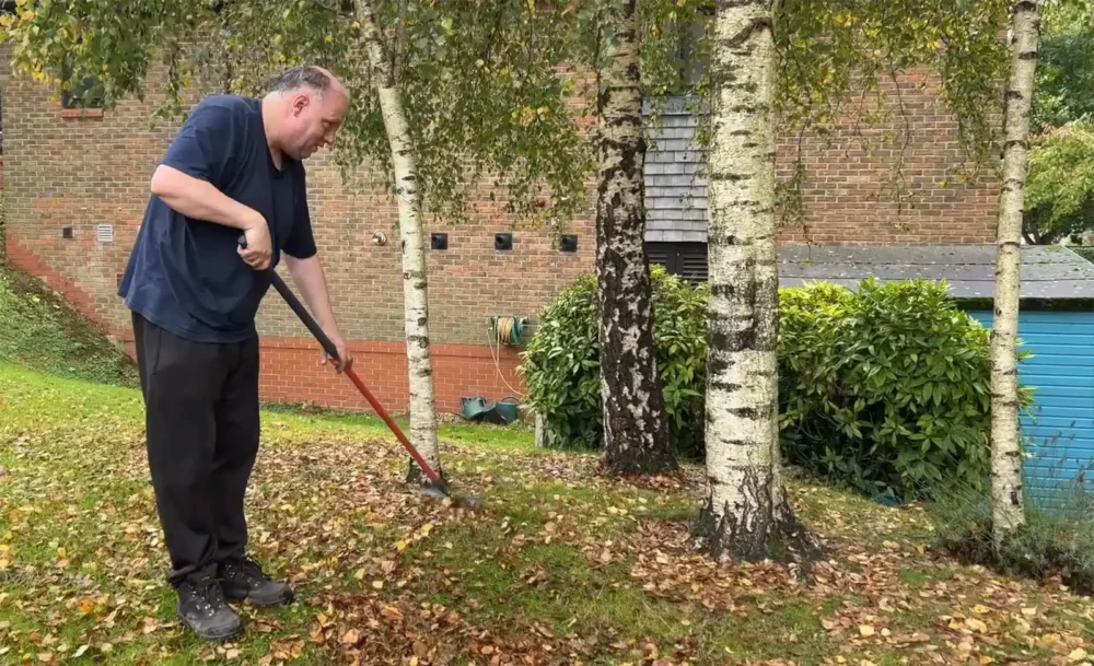 David getting on with it as part of his work placement