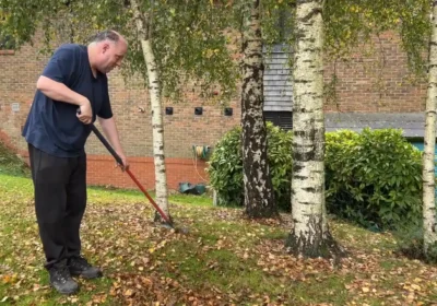 David getting on with it as part of his work placement
