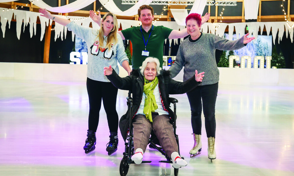 Eileen, of Poole, took to the ice in Bournemouth to mark her 102nd birthday