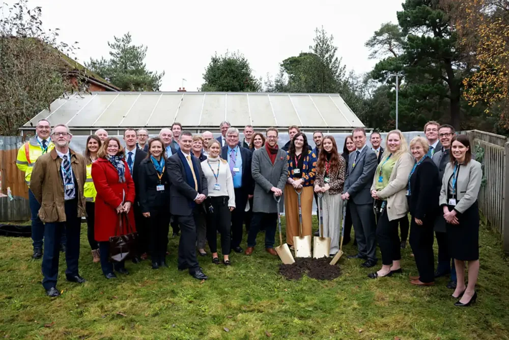 Lord Markham joins the turf-cutting ceremony at St Ann’s Hospital in Poole