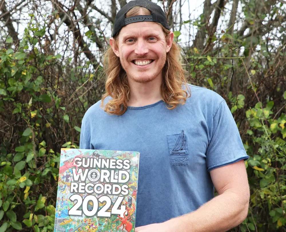 Oly Rush is featured in the Guinness World Records 2024 book for his epic swim