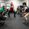 Students at a fitness class at Portfield School, Christchurch