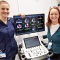 Rachel Brown, cardiac physiologist, and Maxine Guillen, lead cardiac physiologist, with the new machine