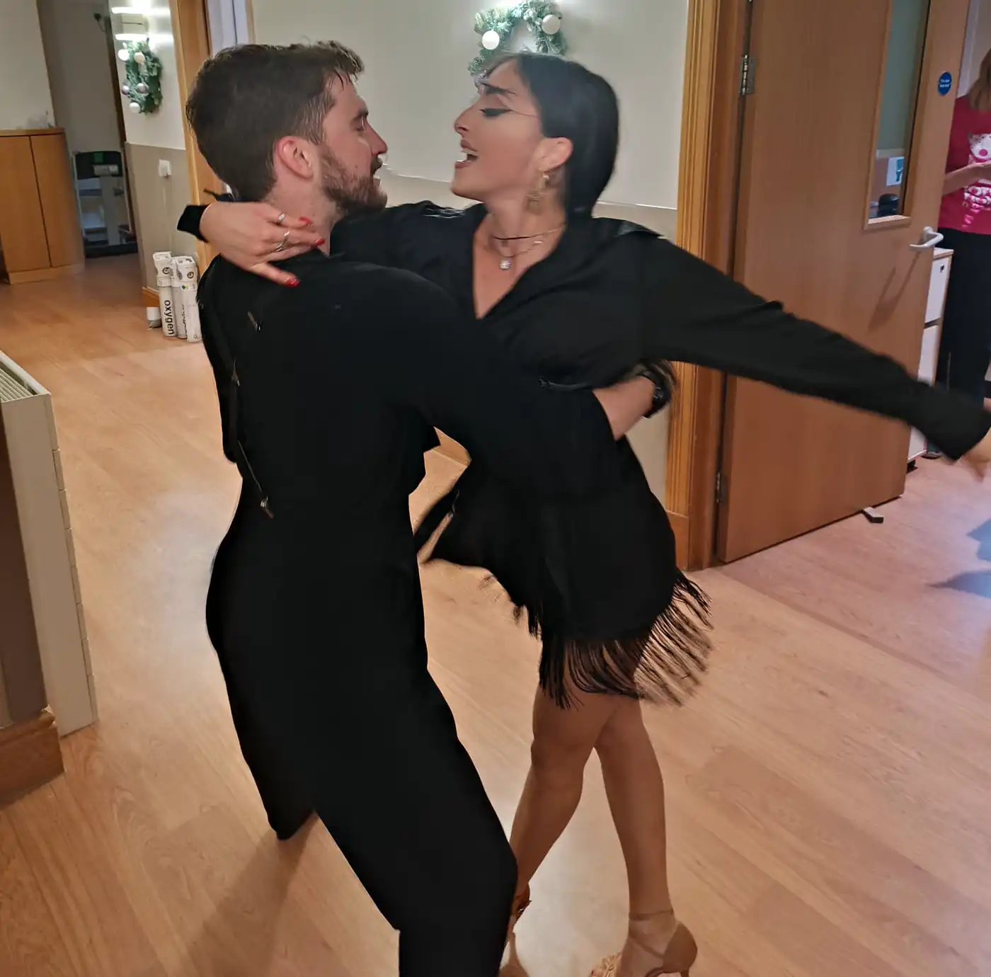 Strictly tour dancer Oliver Beardmore and partner Maria Cristina Spoti wowed residents and staff with their performance