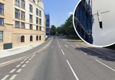 The structure, on the A35 in Poole, is safe, but cannot be removed until Wednesday morning. Picture: Google/Poole Fire Station