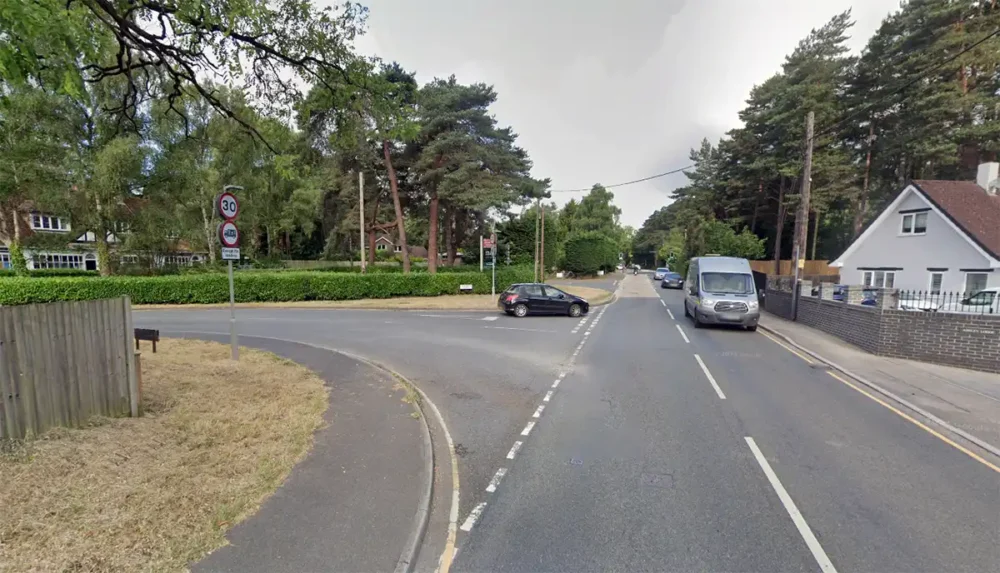 The crash happened on Horton Road, near the junction with Woolsbridge Road, Ashley Heath. Picture: Google