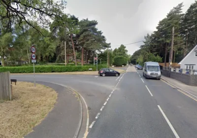 The crash happened on Horton Road, near the junction with Woolsbridge Road, Ashley Heath. Picture: Google