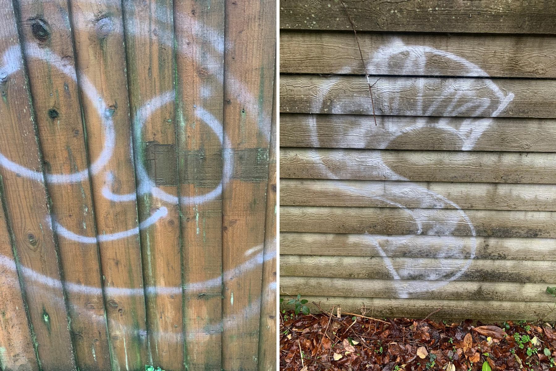 Dorset Police are probing the graffiti in Corfe Mullen. Pictures: Facebook