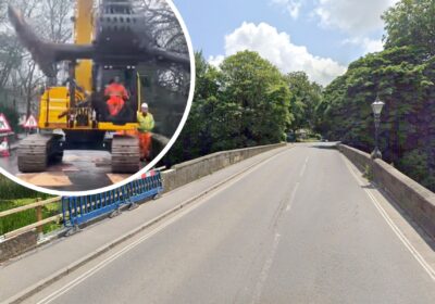 Blandford Bridge was closed for several hours while a stuck fallen tree was removed