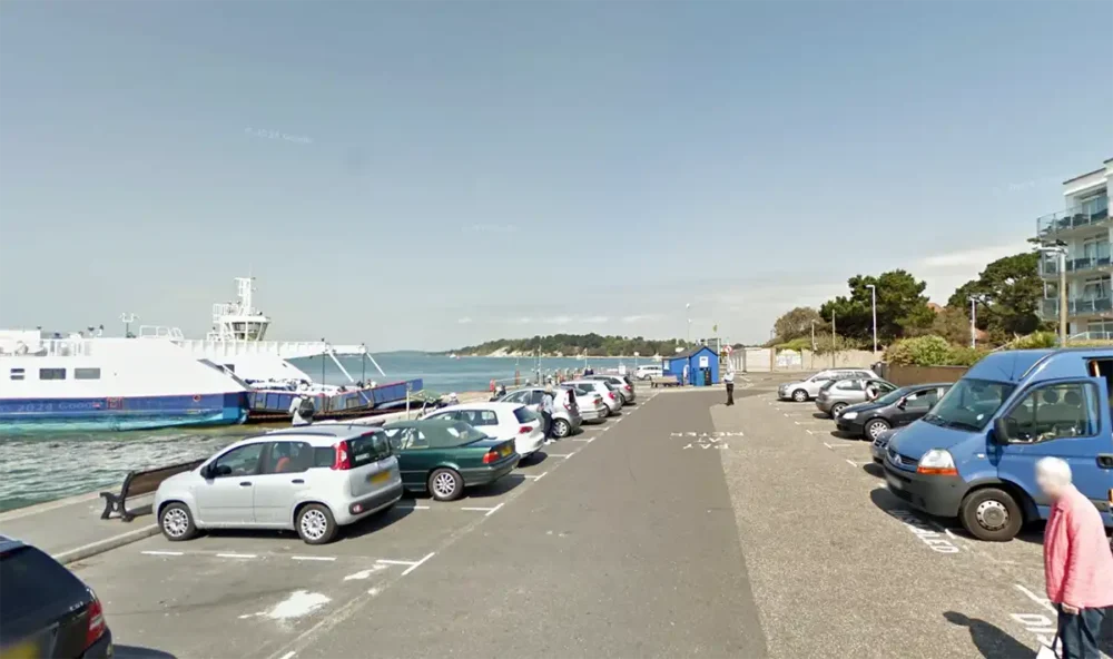 The incident unfolded in the Sandbanks Ferry car park. Picture: Google