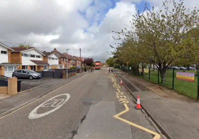 The child was hit outside Talbot Primary School, in Poole. Picture: Google