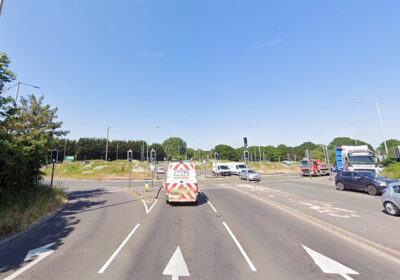 The crash happened near the Canford Bottom roundabout. Picture: Google