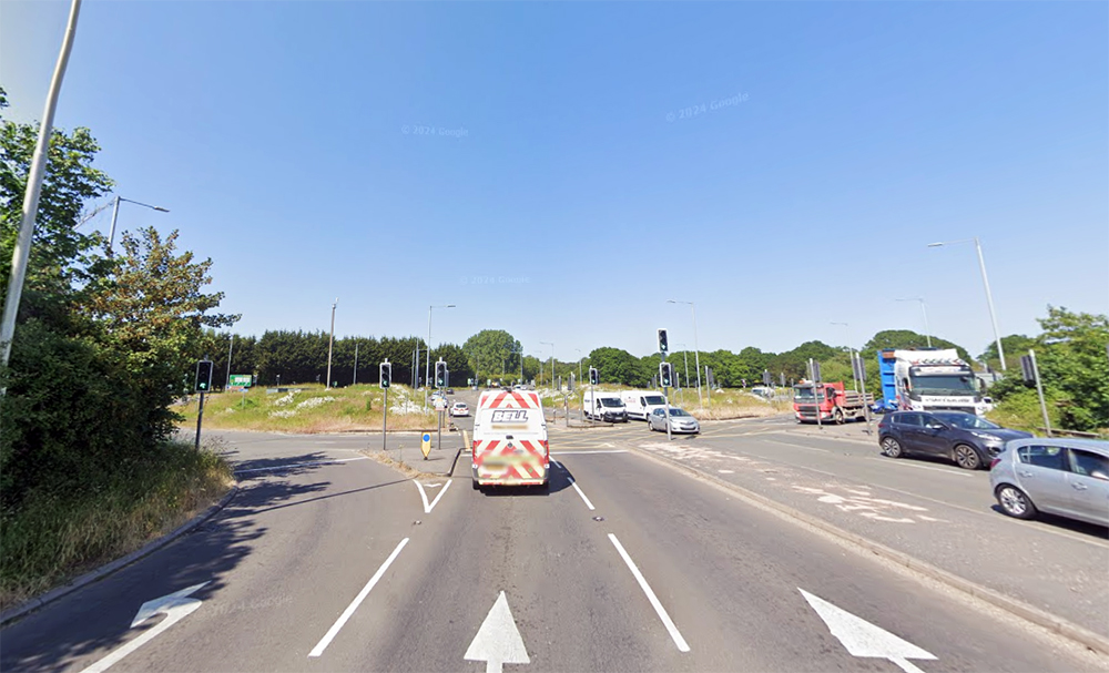 The crash happened near the Canford Bottom roundabout. Picture: Google