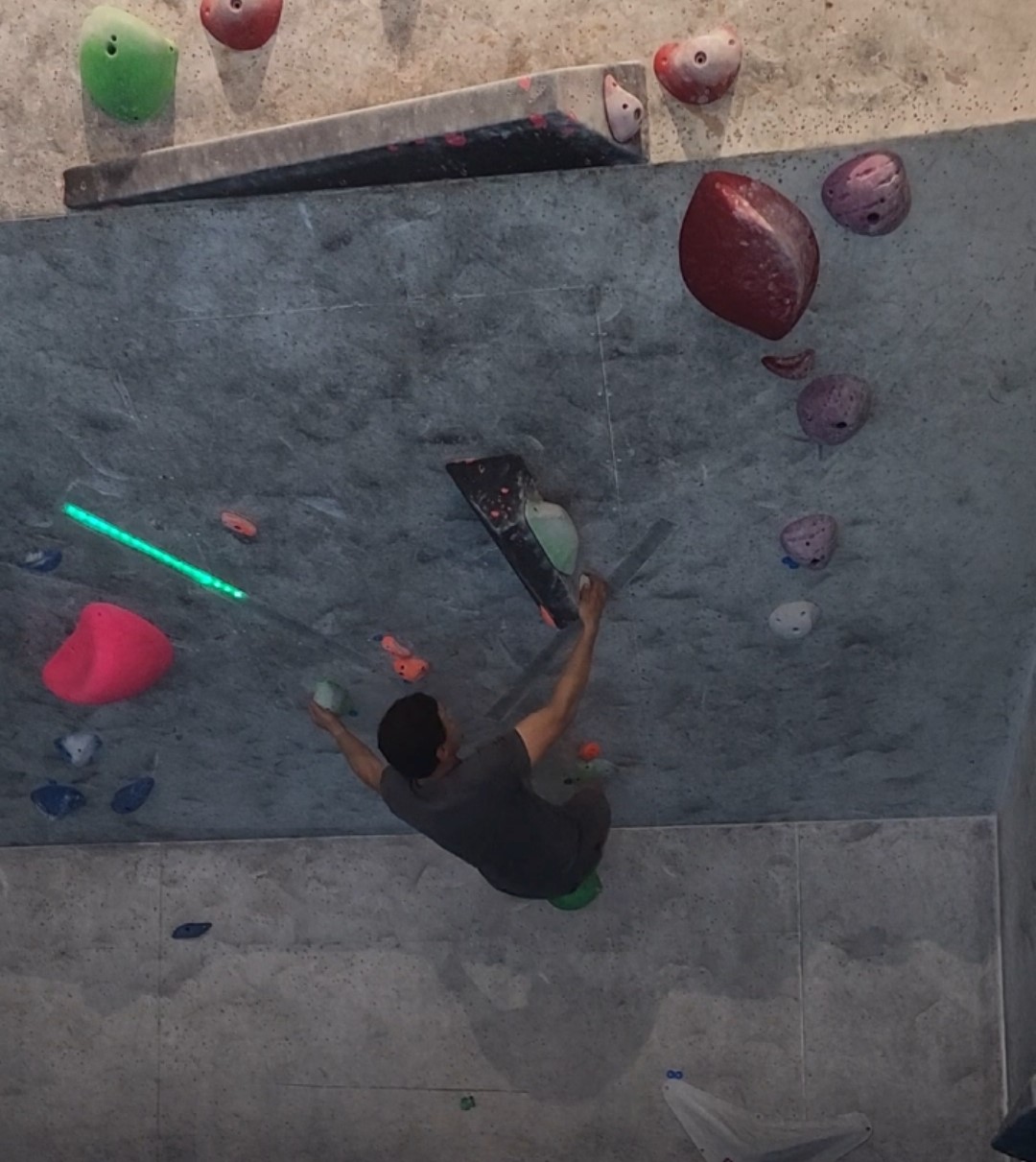 The challenge saw him climb both indoors and outdoors Picture: Chris Horan