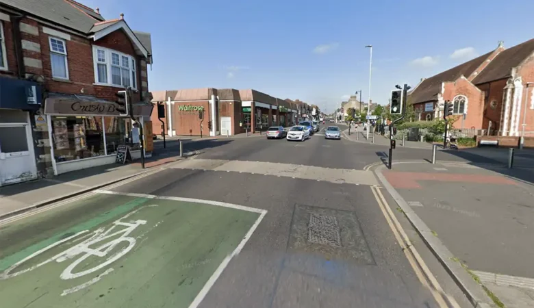 The crash happened in Ashley Road, near the junction with Richmond Road, in Poole. Picture: Google