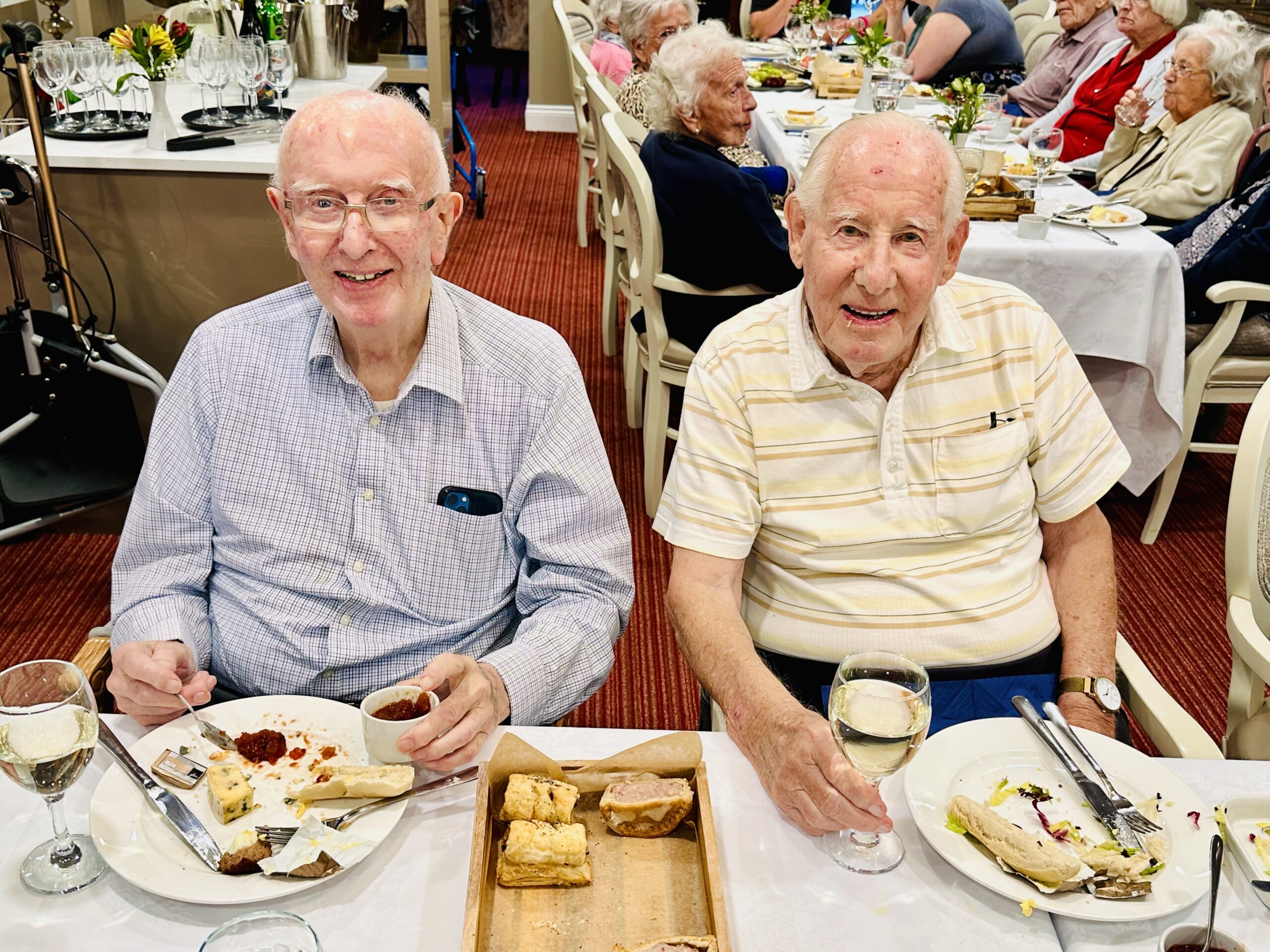 Residents enjoying a meal before the talk Picture: Kings Park Care Home