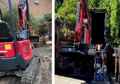 The red and black Yanmar excavator, which was taken from a property in Batterly Drove, Cranborne. Pictures: Dorset Police
