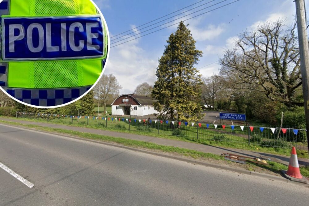 A person is alleged to have exposed themselves in the area around West Parley Memorial Hall. Picture: Google