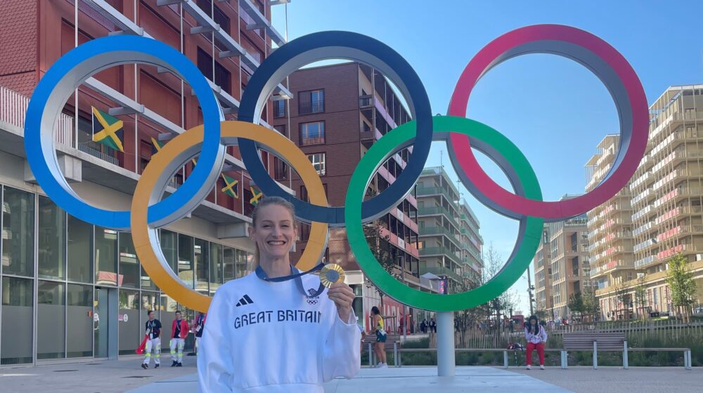Bryony Page, who trained at Poole Gymnastics and Trampolining Club, took home gold in the women’s trampolining Picture: Bryony Page