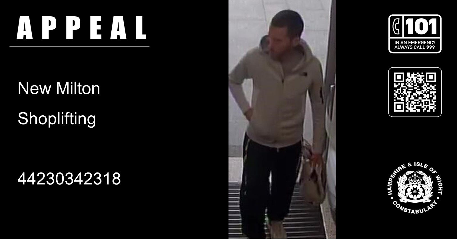 Police are keen to trace this person after vodka was stolen from Morrisons