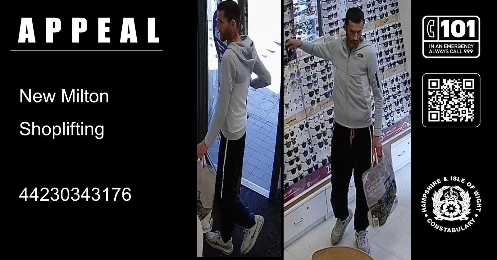 Police also issued CCTV after a theft from Boots Opticians