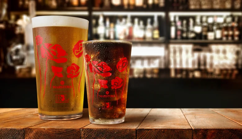 Special poppy pint glasses will be on offer at pubs in Dorset, Wiltshire, Somerset and beyond. Picture: Marston's