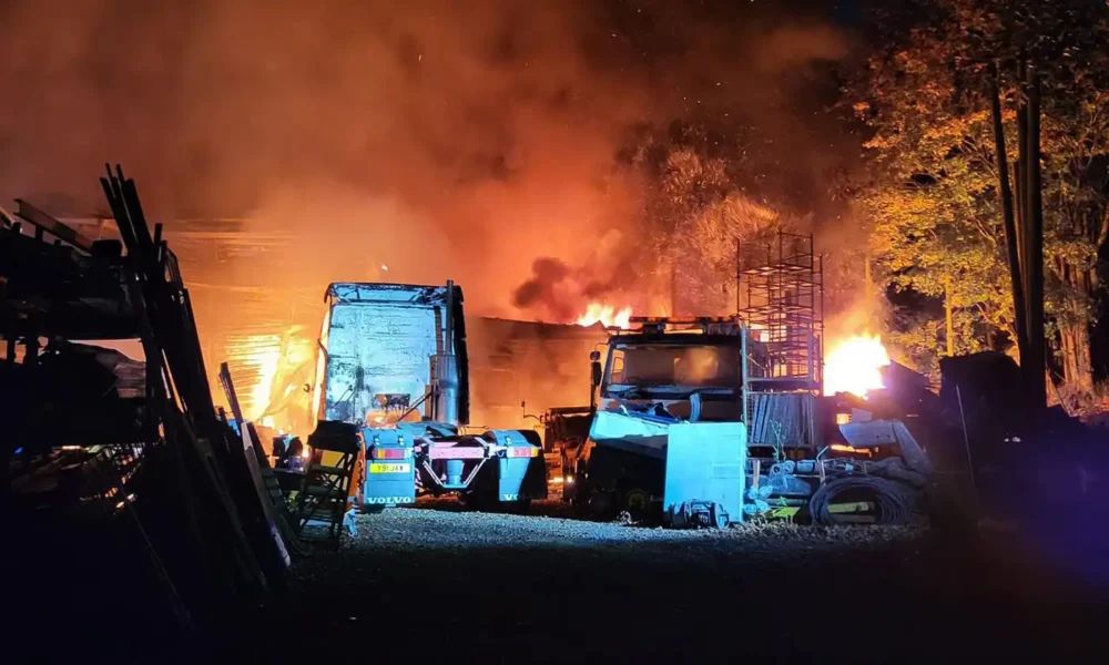 Firefighters tackled the blaze overnight in Sturminster Marshall. Picture: Wimborne Fire Station