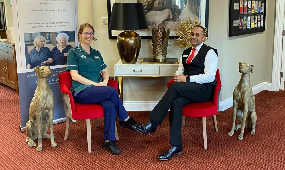 Senior carer Louise Gibson and general manager Mevin Sohorye have been shortlisted in the Great British Care Awards 2024