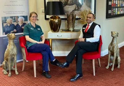 Senior carer Louise Gibson and general manager Mevin Sohorye have been shortlisted in the Great British Care Awards 2024