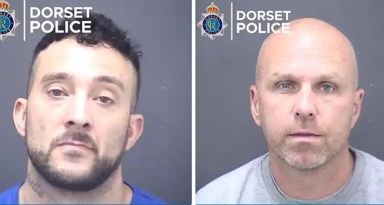 Ashley John Peter Fulton, left, and Aaron Evans, have been jailed after the raid in Sandbanks, Poole. Picture: Dorset Police