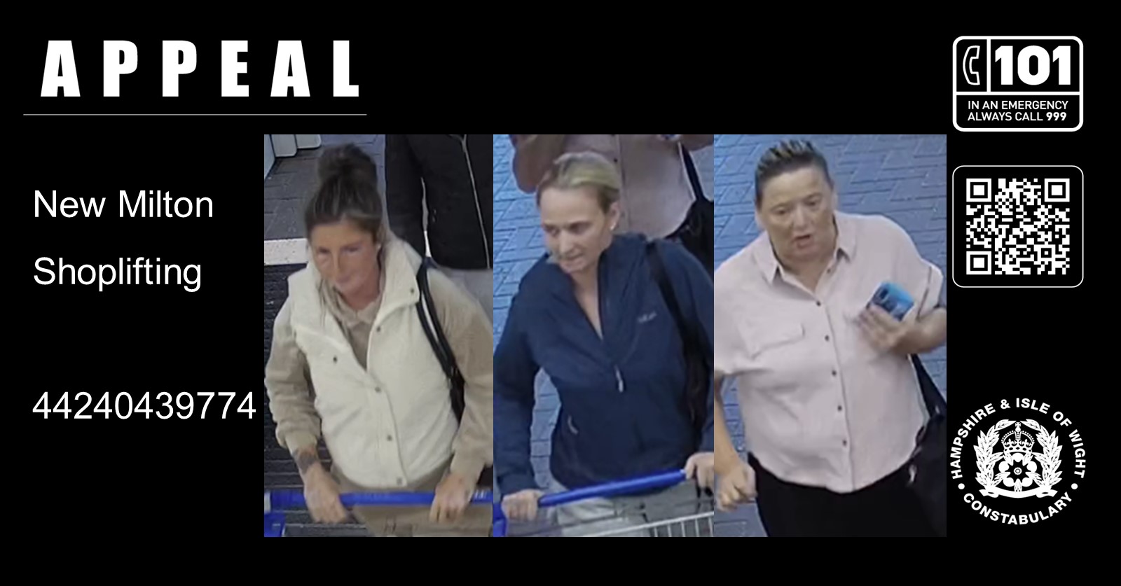 Officers are keen to trace these women after an incident at Tesco, New Milton. Picture: Hampshire Police