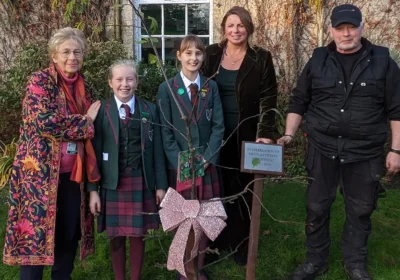 A crab apple tree was planted in honour of Natalie's 80th birthday