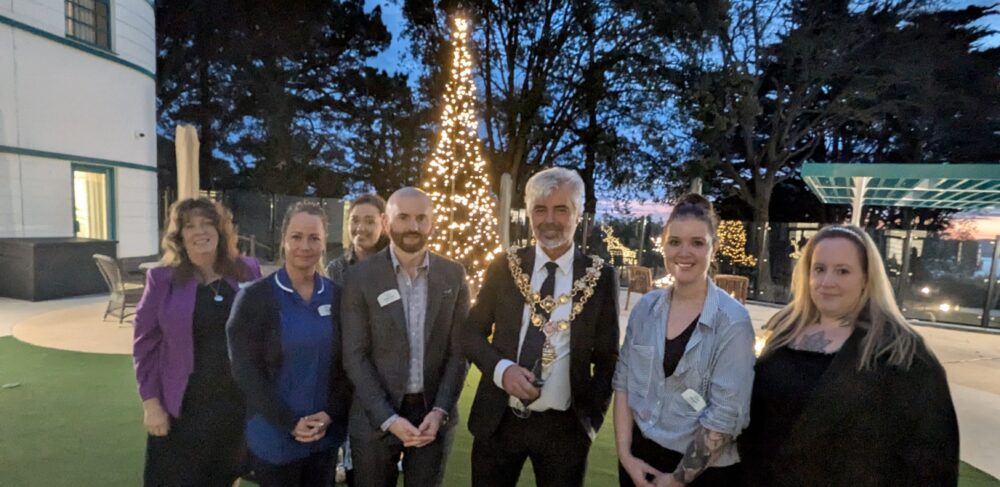 Poole Mayor pictured with the Marjorie House team at the Christmas lights switch-on Picture: Care South