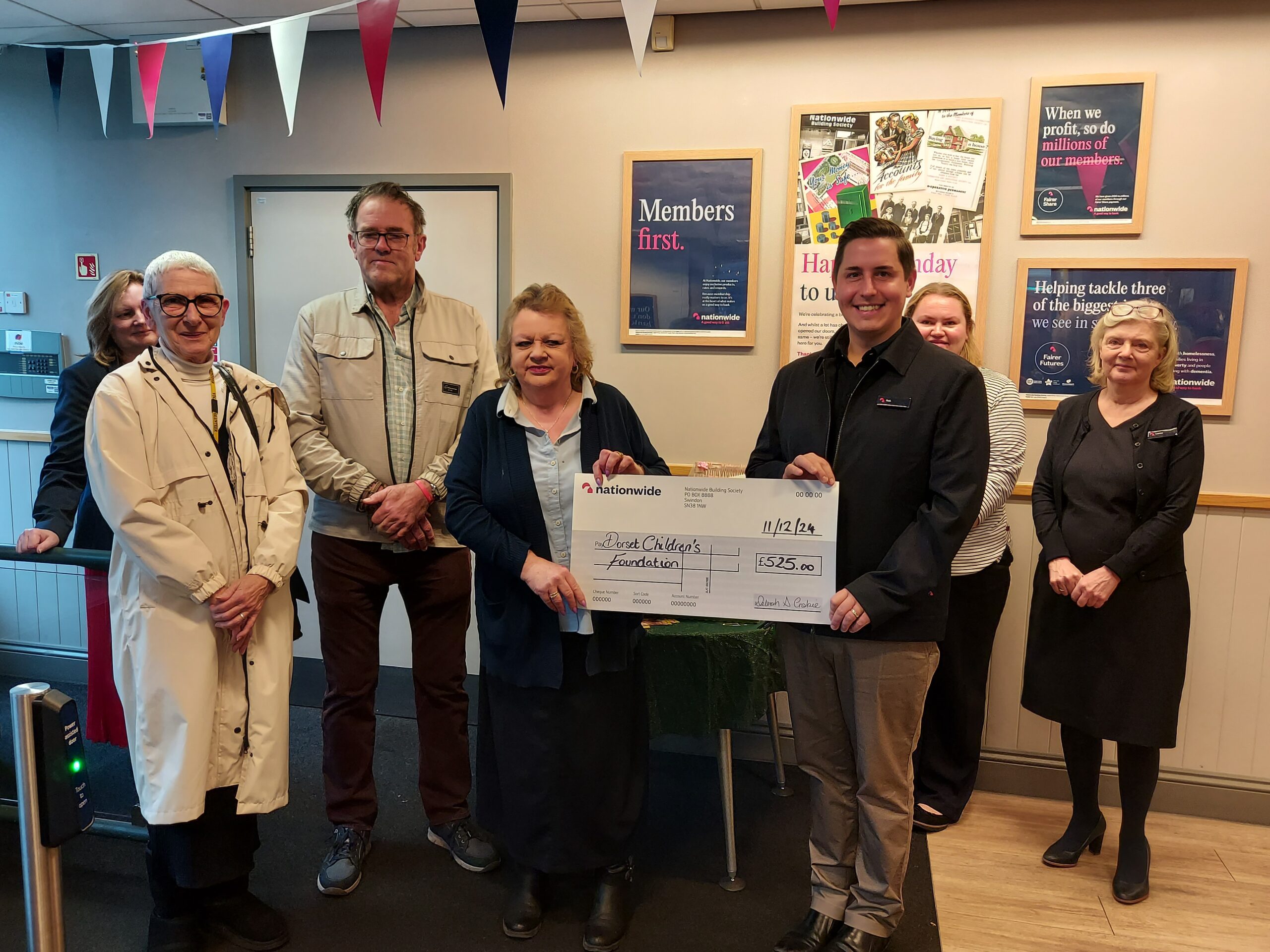 Dorset Children’s Foundation receiving the cheque Picture: Nationwide