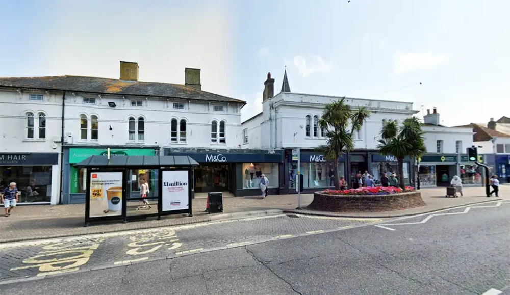 New bus stops are being installed in Christchurch High Street. Picture: Google