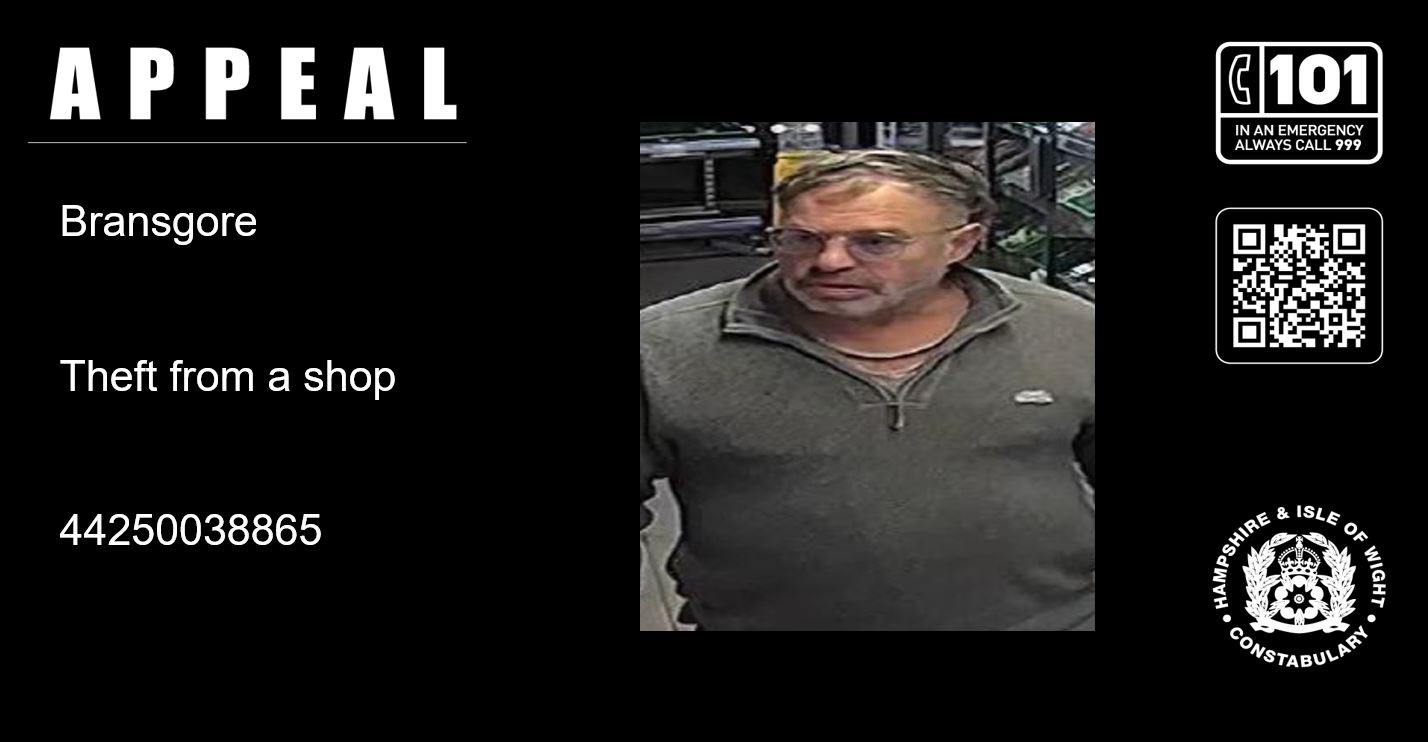 Officers are keen to trace this person after shoplifting in Bransgore. Picture: Hampshire Police