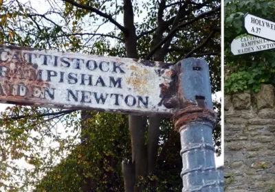 A before and after of restored fingerposts in Dorset. Pictures: Dorset CPRE