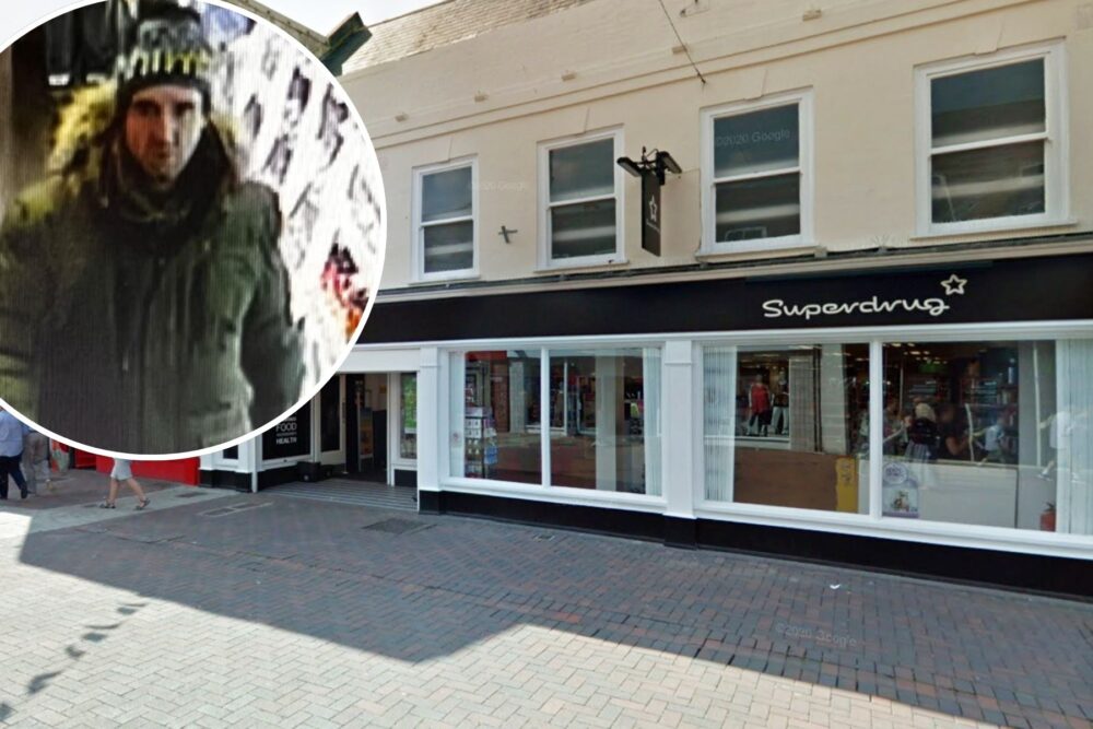 Police want to identify this person after an incident at Superdrug in Poole High Street. Pictures: Google/Dorset Police
