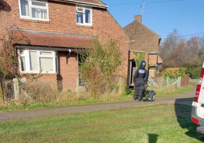 Officers at the property on Queens Way Picture: New Forest Police